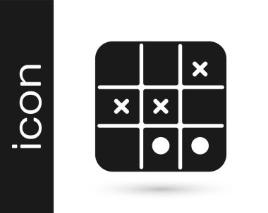 Siyah Tic tac parmak oyunu simgesi beyaz arkaplanda izole edildi. Vektör