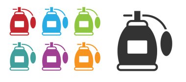 Beyaz arkaplanda siyah parfüm ikonu izole edildi. Simgeleri renklendirin. Vektör