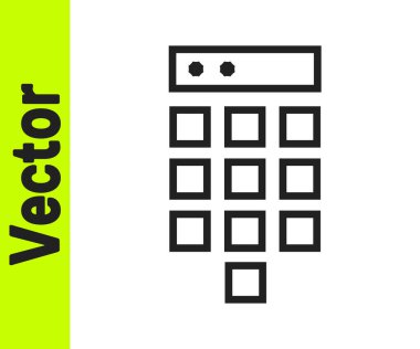 Siyah çizgi parola koruması ve güvenlik erişim simgesi beyaz arkaplanda izole edildi. Güvenlik, güvenlik, koruma, gizlilik kavramı. Vektör İllüstrasyonu