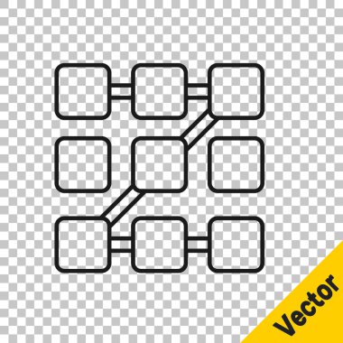 Siyah çizgi Grafik şifre koruması ve şeffaf arkaplanda izole edilmiş güvenlik erişim simgesi. Güvenlik, güvenlik, koruma, gizlilik kavramı. Vektör