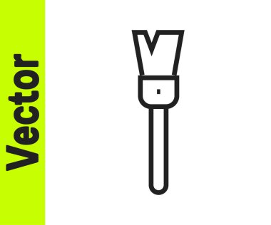 Beyaz arkaplanda siyah çizgi boya fırçası simgesi izole edildi. Kazılar sırasında sanatçılar, arkeologlar ve temizlik için. Vektör