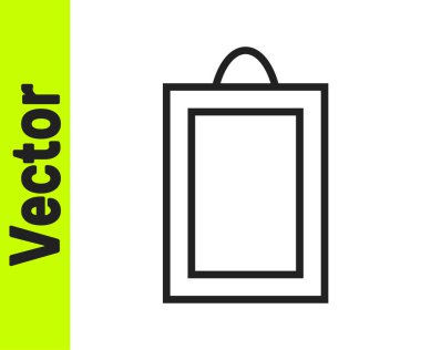 Beyaz arkaplanda siyah çizgi resim simgesi izole edildi. Vektör