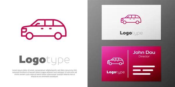 Logotype ligne icône de voiture à hayon isolé sur fond blanc. Modèle de conception de logo élément. Vecteur — Image vectorielle