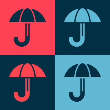 Pop Art Classic açık şemsiye simgesi renk arkaplanında izole. Yağmur koruma sembolü. Vektör