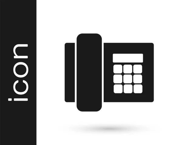 Ícone de telefone cinza isolado no fundo branco. Telefone fixo. Ilustração vetorial — Vetor de Stock