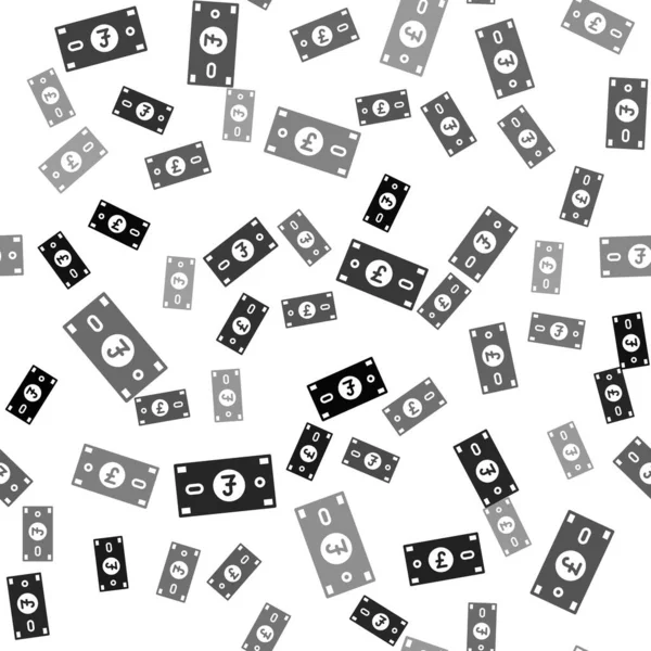 Livre noire icône de l'argent sterling motif isolé sans couture sur fond blanc. Livre sterling symbole de devise. Vecteur — Image vectorielle