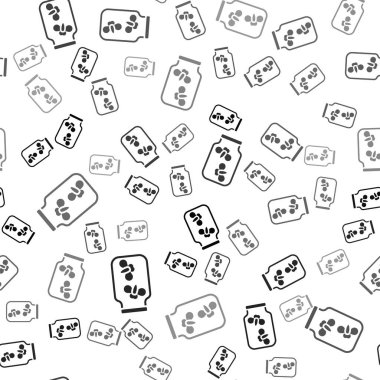 Siyah Ateş Böcekleri, beyaz arka planda izole edilmiş bir kavanoz simgesindeki böceklerdir. Vektör