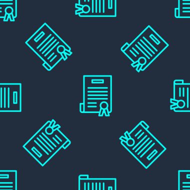 Yeşil çizgi bağımsızlık ikonu mavi arka planda izole edilmiş kusursuz desen. Vektör İllüstrasyonu