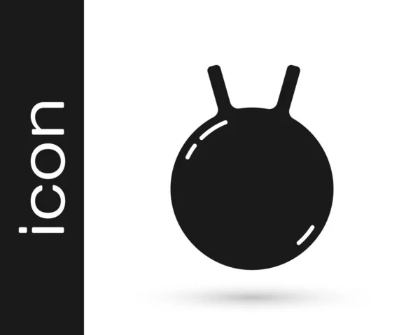 Zwarte Kettlebell icoon geïsoleerd op witte achtergrond. Sportuitrusting. Vector — Stockvector