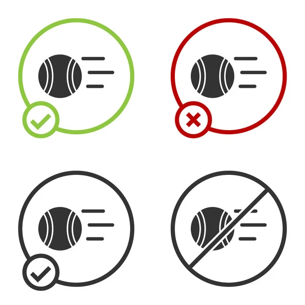 Schwarzes Tennisball-Symbol isoliert auf weißem Hintergrund. Sportgeräte. Kreis-Taste. Vektor — Stockvektor