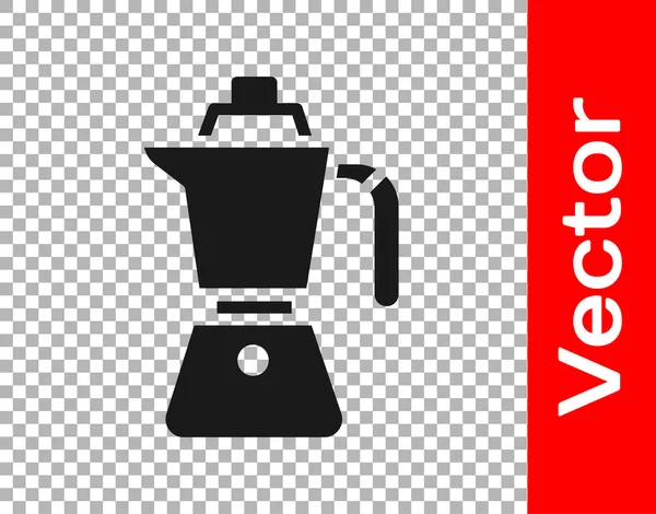 Black Coffee maker moca pot icon isolated on transparent background. Vector — Stock Vector