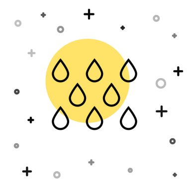 Siyah çizgi su bırakma simgesi beyaz arkaplanda izole edildi. Rastgele dinamik şekiller. Vektör