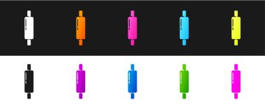 Siyah ve beyaz arkaplanda Rolling pin simgesini ayır. Vektör İllüstrasyonu.