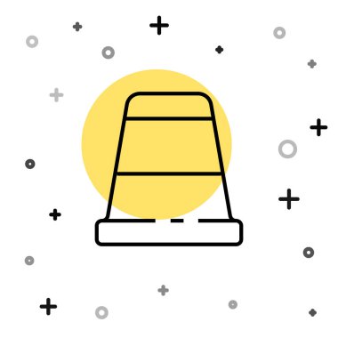 Beyaz arkaplanda izole edilmiş simge dikmek için siyah çizgi yüksüğü. Rastgele dinamik şekiller. Vektör İllüstrasyonu.