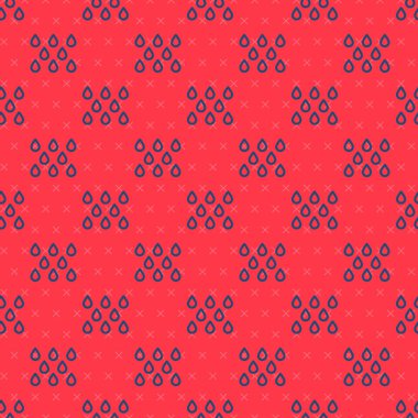 Mavi çizgi su bırakma simgesi kırmızı arkaplanda izole edilmiş. Vektör.