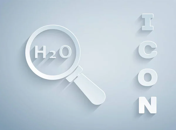 Corte Papel Fórmula Química Para Gotas Água Ícone Forma H2O — Vetor de Stock