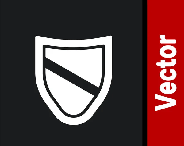 Weißes Schild Symbol Isoliert Auf Schwarzem Hintergrund Wachschild Sicherheit Sicherheit — Stockvektor