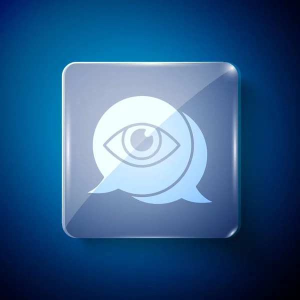 Значок Сканирования Белого Глаза Выделен Синем Фоне Сканирующий Глаз Символ — стоковый вектор