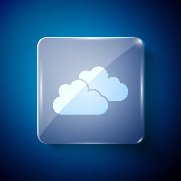 Icono Nube Blanca Aislado Sobre Fondo Azul Paneles Cuadrados Vidrio — Archivo Imágenes Vectoriales