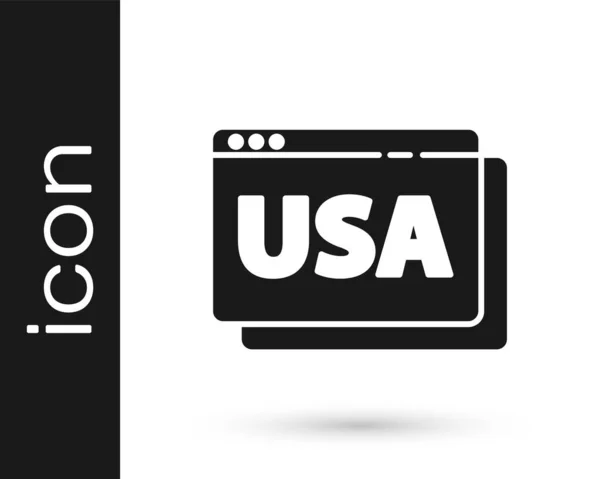Чорні Сша Сполучені Штати Америки Браузерному Іконі Ізольовані Білому Тлі — стоковий вектор