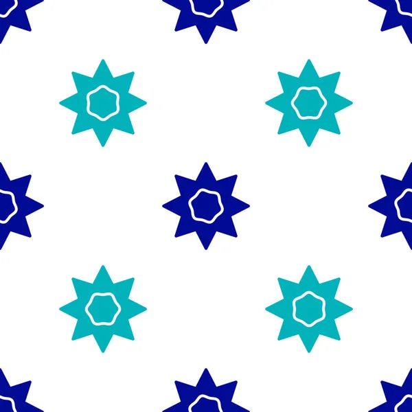Ikona Blue Sun Odizolowana Bezszwowy Wzór Białym Tle Letni Symbol — Wektor stockowy