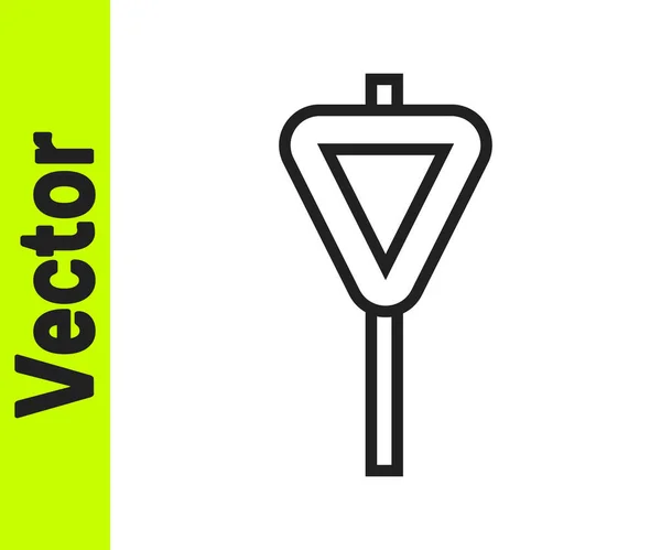 Schwarze Linie Verkehrszeichen Wegweiser Symbol Isoliert Auf Weißem Hintergrund Zeigersymbol — Stockvektor