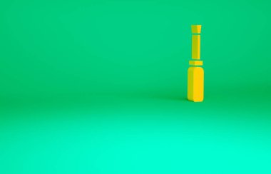 Turuncu tornavida simgesi yeşil arkaplanda izole edildi. Servis aracı sembolü. Minimalizm kavramı. 3d illüstrasyon 3B canlandırma.