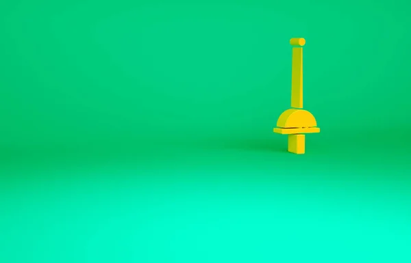 緑の背景に隔離されたオレンジフェンシングのアイコン スポーツ用具 最小限の概念 3Dイラスト3Dレンダリング — ストック写真