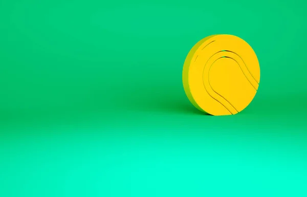 Orangefarbenes Baseballsymbol Isoliert Auf Grünem Hintergrund Minimalismus Konzept Illustration Renderer — Stockfoto