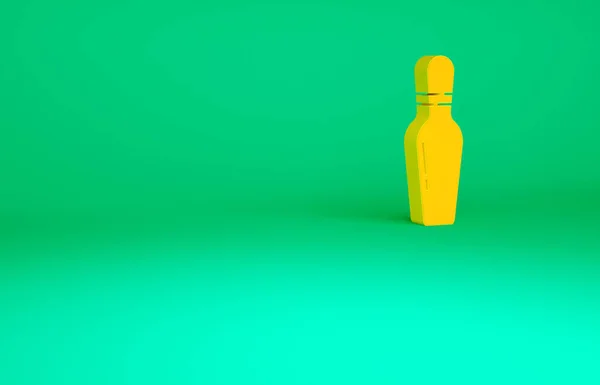 Icono Bolos Naranja Aislado Sobre Fondo Verde Concepto Minimalista Ilustración —  Fotos de Stock