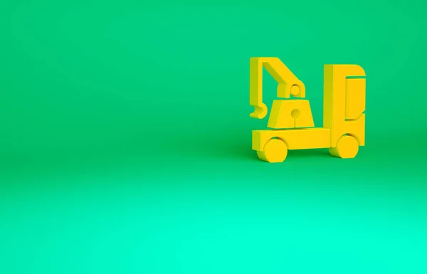 Pomarańczowy Holownik Ikona Izolowane Zielonym Tle Koncepcja Minimalizmu Ilustracja Renderowania — Zdjęcie stockowe
