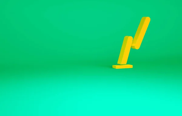 Orangefarbenes Scheibenwischer Symbol Auf Grünem Hintergrund Minimalismus Konzept Illustration Renderer — Stockfoto