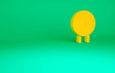 Turuncu Hedef spor ikonu yeşil arka planda izole edildi. Atış mesafesi ya da atış mesafesi için sayıları olan temiz bir hedef. Minimalizm kavramı. 3d illüstrasyon 3B canlandırma.