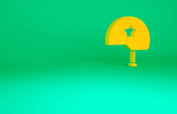 Orange Militär Hjälm Ikon Isolerad Grön Bakgrund Arméns Hattsymbol För — Stockfoto