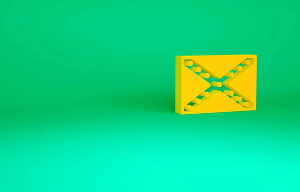 オレンジ緑の背景に隔離されたアメリカ連合国のアイコンの国旗 最小限の概念 3Dイラスト3Dレンダリング — ストック写真