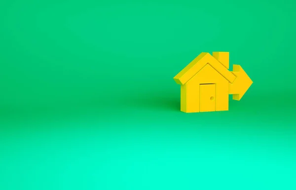 Πορτοκαλί Πώληση Σπίτι Εικονίδιο Απομονώνονται Πράσινο Φόντο Αγοράστε Σπίτι Έννοια — Φωτογραφία Αρχείου