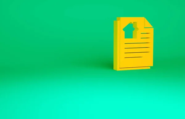 Πορτοκαλί Σπίτι Εικονίδιο Σύμβασης Απομονώνονται Πράσινο Φόντο Υπηρεσία Δημιουργίας Σύμβασης — Φωτογραφία Αρχείου