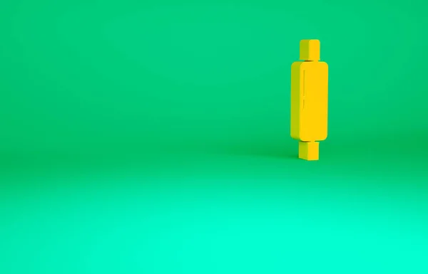 Ícone Pino Rolamento Laranja Isolado Fundo Verde Conceito Minimalismo Ilustração — Fotografia de Stock