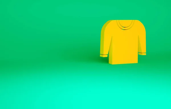 Icona Arancione Maglione Isolato Sfondo Verde Icona Del Pullover Concetto — Foto Stock