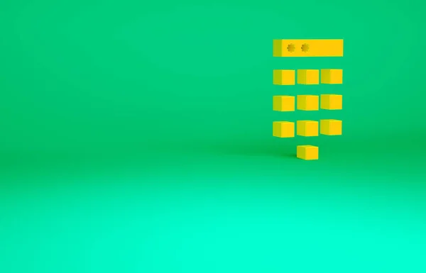 Orangefarbener Passwortschutz Und Sicherheitszugangssymbol Isoliert Auf Grünem Hintergrund Sicherheit Sicherheit — Stockfoto