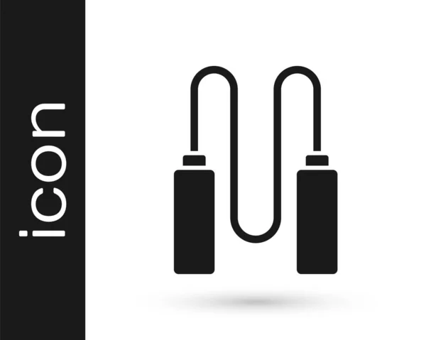 Ref Grey Jump Rope Icon Isolated White Background Скакалка Спортивное — стоковый вектор