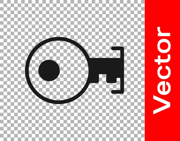 Black Key Symbol Isoliert Auf Transparentem Hintergrund Vektorillustration — Stockvektor