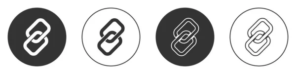 Black Chain Länk Ikon Isolerad Vit Bakgrund Länka Singel Symbol — Stock vektor