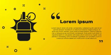 Siyah El bombası ikonu sarı arkaplanda izole edildi. Bomba patlaması. Vektör.