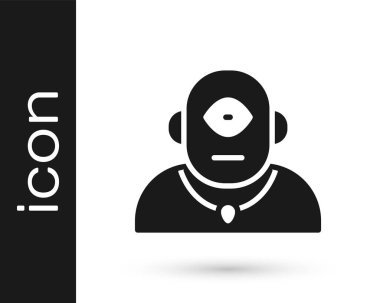 Siyah Kiklops simgesi beyaz arkaplanda izole edildi. Vektör.