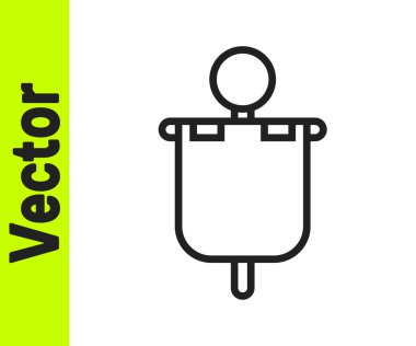 Siyah çizgi Ortaçağ bayrağı simgesi beyaz arkaplanda izole edildi. Bir kral ya da kraliçe tarafından yönetilen ülke, devlet ya da bölge. Vektör.