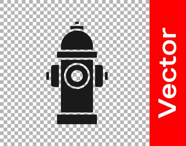 Значок Черного Пожарного Гидранта Изолирован Прозрачном Фоне Вектор — стоковый вектор