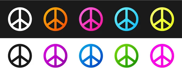 Ορισμός Εικονιδίου Ειρήνης Απομονωμένο Ασπρόμαυρο Φόντο Χίπη Σύμβολο Της Ειρήνης — Διανυσματικό Αρχείο
