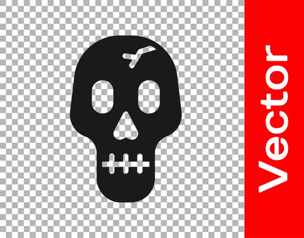 Schwarzes Totenkopf Symbol Isoliert Auf Transparentem Hintergrund Frohe Halloween Party — Stockvektor
