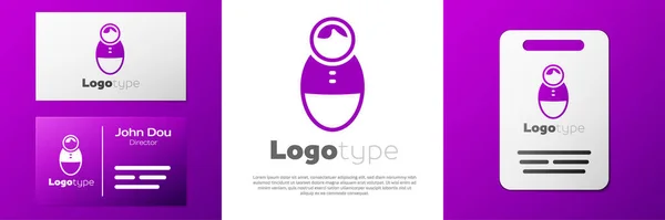 Logotype Tumbler Muñeca Juguete Icono Aislado Sobre Fondo Blanco Elemento — Vector de stock